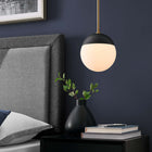 Modway Stellar 1-Light Pendant Light - Opal/Satin Brass-Opal Glass Shade