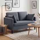 HOMCOM 55" Loveseat Sofa with Spring Cushion - Dark Grey-Two included pillows add extra comfort for total relaxation  