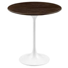 Modway Lippa 20" Round Wood Side Table - White Cherry Walnut-Modern Side Table