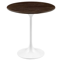 Modway Lippa 20" Round Wood Side Table - White Cherry Walnut-Modern Side Table