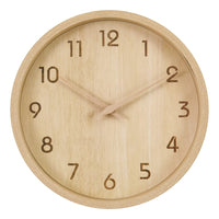 Monarch Specialties 9120 12" Round Juvenile Wall Clock - Natural Face/Natural Frame-This contemporary 12" round wall clock features a sleek natural face and natural plastic frame, making it a perfect decorative element for any modern home decor