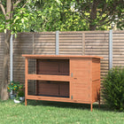 PawHut 2-Tier Wooden Rabbit Hutch - Orange -Two-story coop is ideal for rabbits or other small animals 