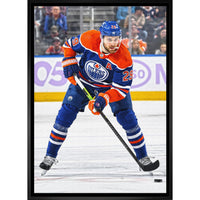 Leon Draisaitl Oilers Action - Framed Canvas - 22" x 31"-Premium canvas print with gallery-wrapped edges