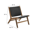 Modway - Saoirse Fauteuil d’accent en bois de corde tressée - Noir noyer-Conception du tressage en panier