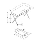 Monarch Specialties - 7796 Bureau 42 po - Taupe Fonce/Metal Noir-Dimensions du produit: 42 pouces L x 20 pouces P x 30 pouces H