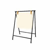 Futech Swing Board A-Frame with PVC Panel - 15.75"W x 16"H - Black-Compact metal A-frame design — ideal for small storefronts, cafés, boutiques, and directional signage.