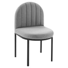 Modway Isla Channel Tufted Upholstered Fabric Dining Side Chair - Black/Light Grey-Glam Deco Dining Chair