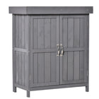 Outsunny - Abri de jardin en bois avec toit à charnière, gris foncé-Le toit en asphalte résistant à l'eau et la surface en bois peint offrent une durabilité pour une utilisation en extérieur 