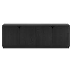 Hudson&Canal Fitzroy TV Stand for TV's up to 78" - Black Grain-A transitional design accommodates TVs up to 78" for your entertaining space
