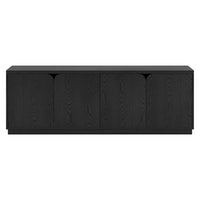 Hudson&Canal Fitzroy TV Stand for TV's up to 78" - Black Grain-A transitional design accommodates TVs up to 78" for your entertaining space