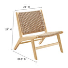 Modway - Saoirse Fauteuil d’accent en bois de corde tressée - Naturel naturel-Conception du tressage en panier