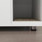 PawHut Cat Litter Box Enclosure with Scratching Pad - White-Colour: White 