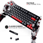 Cybeart - X75 Rhino Clavier De Jeu Sans Fil Rgb Tkl Cnc En Aluminium - Noir/Rouge/Gris-Interrupteurs Cybeart MK III Gen 1 pré-lubrifiés avec une course d’activation de 1.8 mm et une durabilité de 60 millions de frappes pour une précision rapide. La technologie N-Key Rollover complète avec anti-ghosting à 100 % garantit l’enregistrement précis de chaque frappe