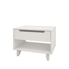Nexera Barista Nightstand with 1-Drawer And Folding Door - White-1 open shelf for decorative pieces