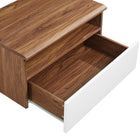Modway Envision Wall Mount Nightstand - Walnut White-7