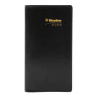 Blueline - 2026 Agenda mensuel de poche 18 mois - 6-1/2 po x 3-1/2 po - Couleurs assorties - Bilingue-Un mois sur chaque page double avec un bloc par jour