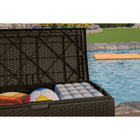 Suncast - Coffre de terrasse en résine tressée 73 gal - Java-Dimensions intérieures : 44,25 po l x 20,25 po p x 20,25 po h.