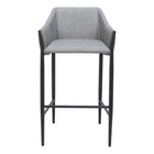 Zuo Andover Barstool - Slate Grey-Cozy polyester linen fabric
