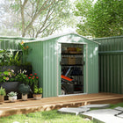 Abri de jardin Outsunny 7' x 4' x 6' avec kit de fondation en acier et double porte-Construction robuste avec des parois nervurées renforcées et un kit de fondation  
