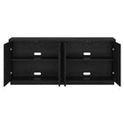 Hudson&Canal Alston 68"W Buffet Table - Black Grain-Clean with a soft, dry cloth and no harsh chemicals or abrasive cleaning materials