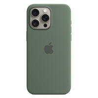 Apple - Étui en silicone avec MagSafe pour iPhone 15 Pro Max - Cyprès-La finition soyeuse et douce au toucher de l'extérieur en silicone est agréable au toucher