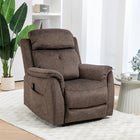 HOMCOM Manual Recliner with Massage Function and Side Pockets - Brown-Velvet-feel fabric is soft and chic