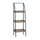 Monarch Specialties 7228 48"H Bookcase - Dark Taupe/Black Metal-Open concept shelves, metal finish, MDF