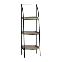 Monarch Specialties 7228 48"H Bookcase - Dark Taupe/Black Metal-Open concept shelves, metal finish, MDF
