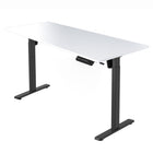 Ezywork -  Bureau debout réglable en hauteur électrique 60" - Cadre noir / Dessus de table blanc-Dessus de table en pièce entière de 1" d'épaisseur