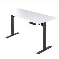 Ezywork -  Bureau debout réglable en hauteur électrique 60" - Cadre noir / Dessus de table blanc-Dessus de table en pièce entière de 1" d'épaisseur
