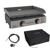 Blackstone 22" Tabletop Griddle Bundle-Bundle includes 22” Omnivore Griddle, propane tank adapter hose with regulator, and 22” Cover Bag.