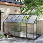 Outsunny - Serre de jardin en polycarbonate 6 pi x 10 pi x 6,6 pi-Les panneaux PC transparents vous permettent de voir facilement vos plantes pousser à l'intérieur de la serre
