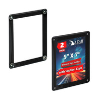 Azar - Porte-documents en plastique à chargement latéral vertical/horizontal pour vitrine - Transparent - Paquet de 2 (106692-BLK-2PK)-Vendu en paquets de 2