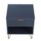 Manhattan Comfort DUMBO 20.07" Modern 1-Drawer Nightstand 2-Piece Set - Midnight Blue-30 Day Limited Manufacturer's Warranty