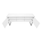 Monarch Specialties 72" L Office Hutch with Storage Doors - White Laminate - Silver Metal-8
