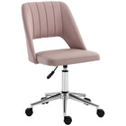 Vinsetto Armless Swivel Computer Desk Chair - Pink-Simple line design with thick padding for extra comfort