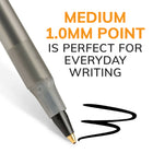 BIC Round Stic Extra Value Ballpoint Stick Pens – 1.0mm – Black – 12 Pack  -Lightweight round barrel
