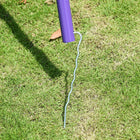 Outsunny 3 in 1 Metal Swing Set with Double Swings, Glider, Kids Swing Set - Purple-Material: Metal, PE 