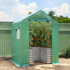 Outsunny Greenhouse with Raised Garden Bed - Green- Guy ropes and ground stakes offer enhanced stability
 