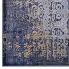 Modway Kalene Distressed Vintage Turkish Area Rug - 5 ft W x 8 ft L - Blue Rust/Cream-Stain Resistant / Easy To Clean