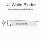 Cardinal XtraLife ClearVue Locking D-Ring Binder, White, 4”-Back-mounted locking Slant-D rings with GelTab triggers hold 25% more sheets than standard round rings