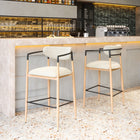 Zuo Equinox Barstool - Oyster Grey/Natural-Dimensions: 22.8" L x 23.4" W x 42.1" H