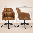 HOMCOM Swivel Office Chair with Adjustable Height - Brown-Swivel wheels and seat provide easy and fast mobility