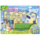 Crayola Bluey Scribble Scrubbie Poolside Playset - 4 Bluey Characters-Scribble scrubbies toy:  this scribble scrubbies bluey playset features 4 bluey characters, 1 pump pool, 1 innertube, 1 scenic recolourable backdrop, 8 washable scribble scrubbie markers, & 1 scrub brush