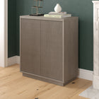 Hudson&Canal Alston 28"W Accent Cabinet - Antiqued Grey Oak-Base, top, and shelves are crafted of sturdy MDF in an antiqued gray oak finish