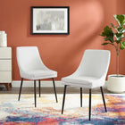 Modway Viscount Upholstered Fabric Dining Chairs - Black/White - 2 Pack-Minimalist Design