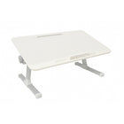 Nicer Interior - Support pour ordinateur portable pliable et réglable en hauteur - Plateau de bureau - Blanc-Tiroir intégré pour ranger stylos, notes et petits accessoires