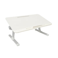 Nicer Interior - Support pour ordinateur portable pliable et réglable en hauteur - Plateau de bureau - Blanc-Tiroir intégré pour ranger stylos, notes et petits accessoires