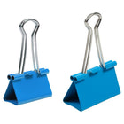 JAM Paper Colourful Binder Clips Assortment - Medium & Large - Blue - 27 Pack-Sizes: Medium 1.25 inch (32mm) & Large 1.6 inch (41mm) | Easily spring back into shape when removed
