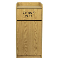 Flash Furniture â€“ Poubelle en bois pour déchets et plateaux avec couvercle, 36 gal, chêne-Poubelle de qualité commerciale